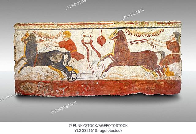 Lucanian fresco tomb painting of a . Paestrum, Andriuolo. Tomb n. 53 350-330 BC