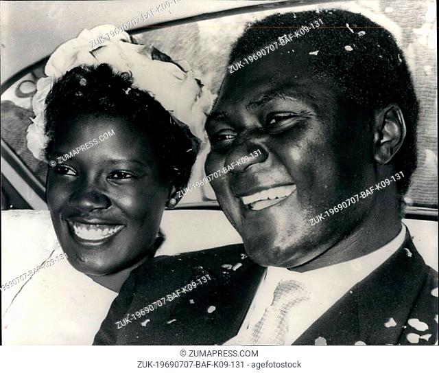 Jul. 07, 1969 - Tom Mboya shot down in the streets of Nairobi.: Tom Mboya, Kenya's Minister of Economic Planning, was shot and killed by an unknown assassin as...