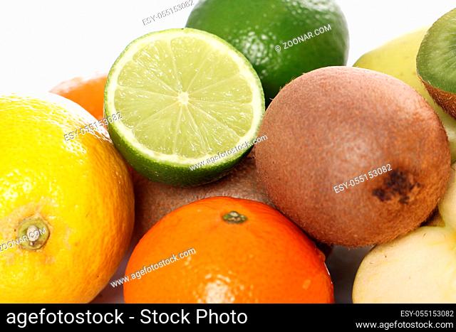 Pile of fresh and colorful fruits