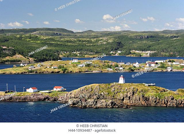 Trinity, Newfoundland, Canada, village, coast, lake, forest, rocks