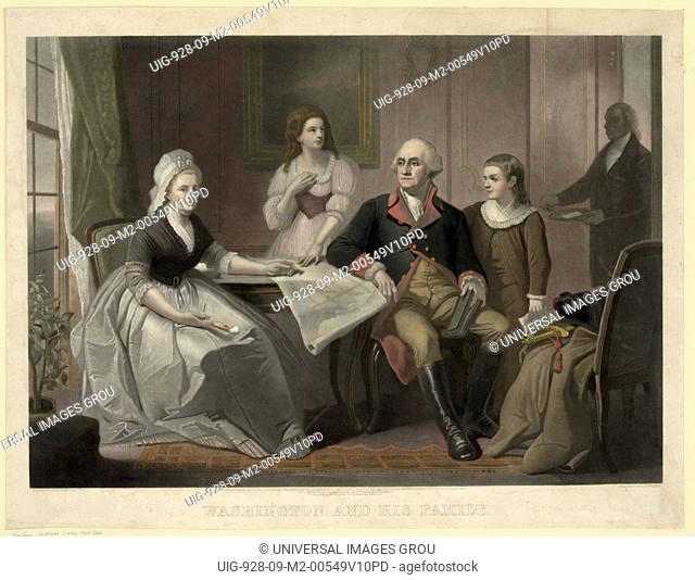 Washington And His Family / Original Painting By C. Schussele, Phila. , Engraved By Wm. Sartain, Phila. C1864