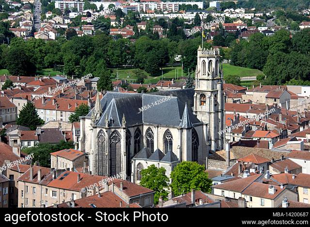 France, Lorraine, Grand Est region, Meurthe-et-Moselle department, Toul / Tull, view from the St-Etienne cathedral, Saint-Gengoult church
