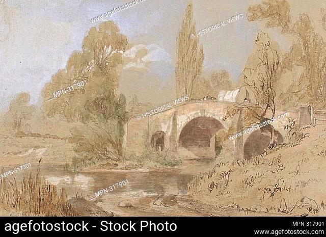William James Muller. Gypsy Caravan on Bridge - c. 1840 - William James Muller (English, 1812-1845) or a follower of John Linnell (English, 1792-1882)