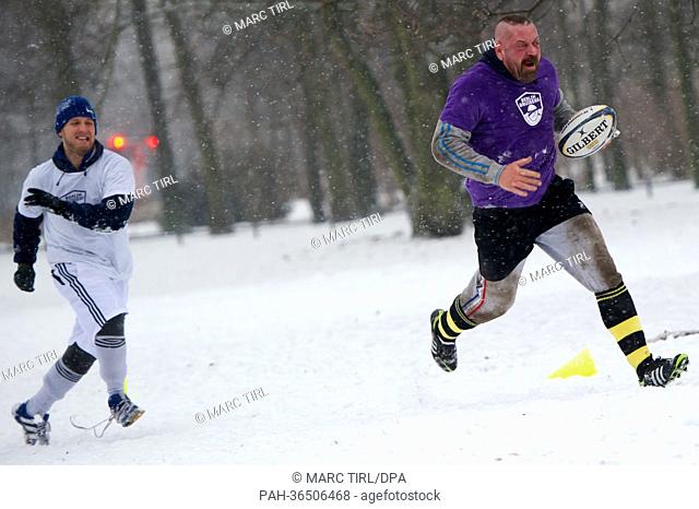 The Berlin Bruiser practice in Tiergarten in Berlin,  Germany, 27 January 2013. The Berlin Bruisers are the first homosexual Rugby Team in Germany