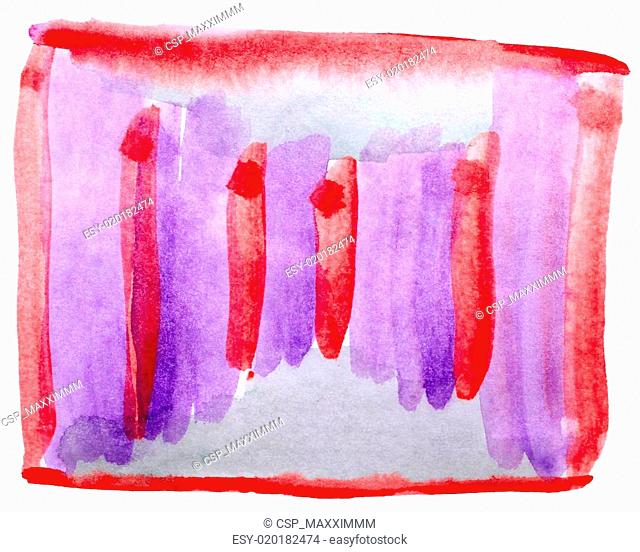 table red, purple chart stroke paint brush watercolor isolated