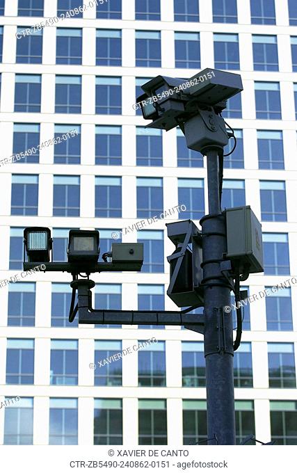 CCTV cameras mounted on a pole