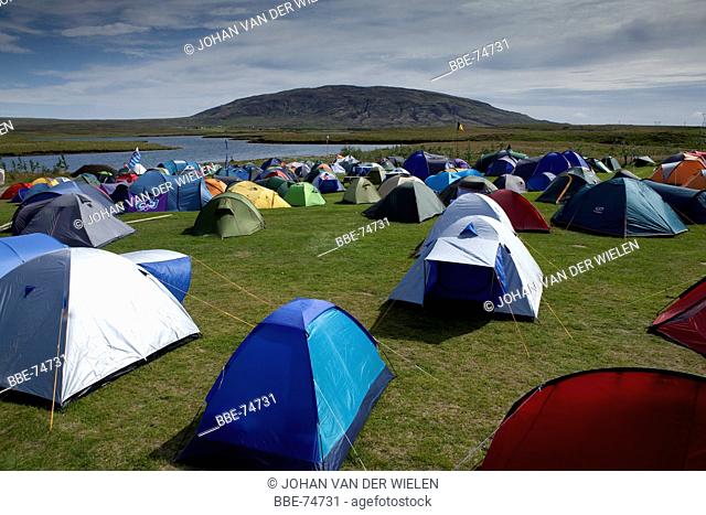 Scouting tents at the lake ?lflj¾tsvatn