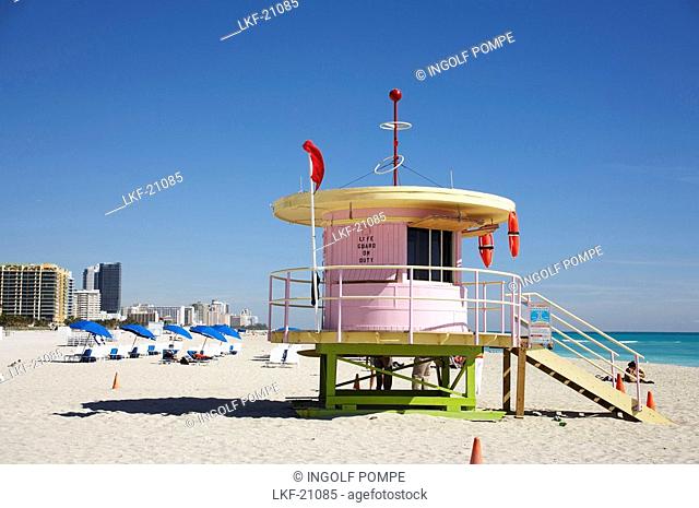 Lifeguard Tower, South Beach, Miami Florida, USA
