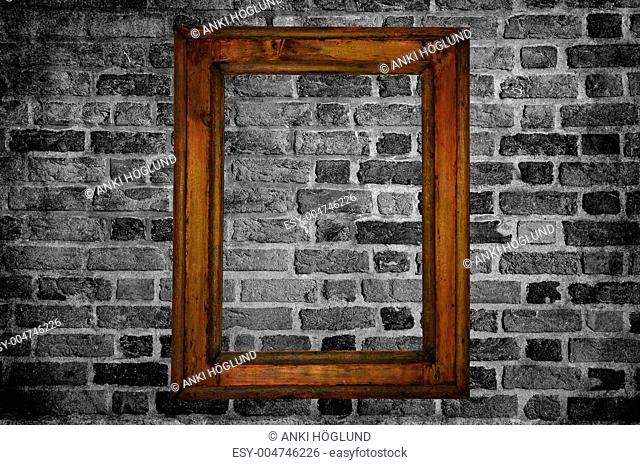 Frame on brick wall