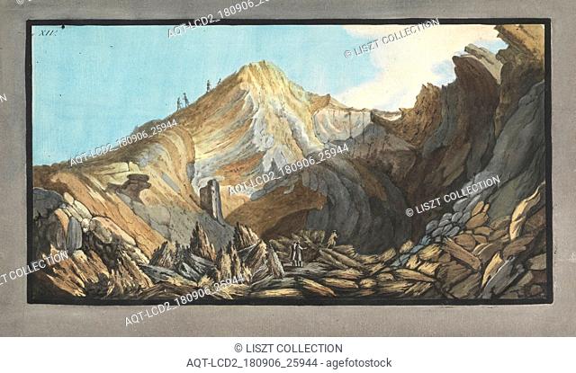 View of the crater, or inside of the cone of the little mountain, Campi Phlegræi., Fabris, Peter, 18th cent., Hamilton, William, Sir, 1730-1803, Engraving