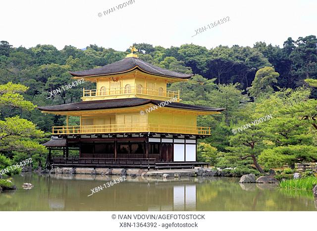Zen monastery garden and Golden pavilion 1398, Kinkaku-ji, Kyoto, Japan