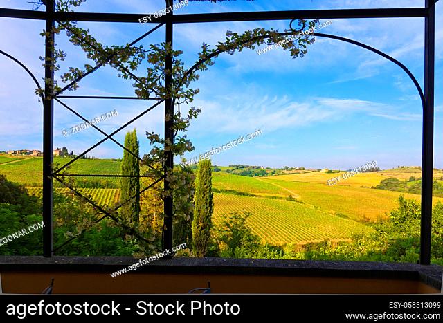 Tuscany impressions, terrace views of the Chianti area