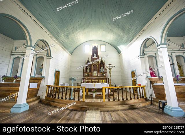 Iglesia de Nuestra Señora del Patrocinio, Monumento Nacional de Chile y patrimonio de la humanidad, Tenaun, archipiélago de Chiloé , provincia de Chiloé