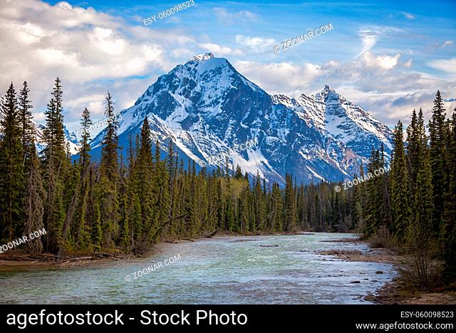 A mountain in Jasper National Park, Alberta, Canada