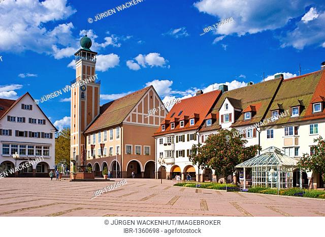 Town Hall, Upper Market Square, Freudenstadt, Black Forest, Baden-Wuerttemberg, Germany, Europe