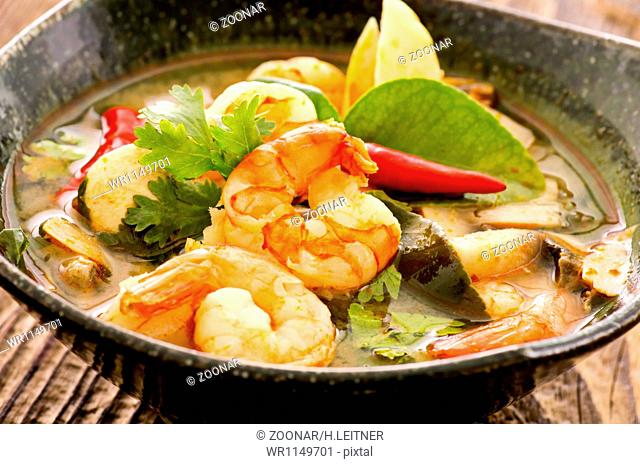 tom yam soup with seafood
