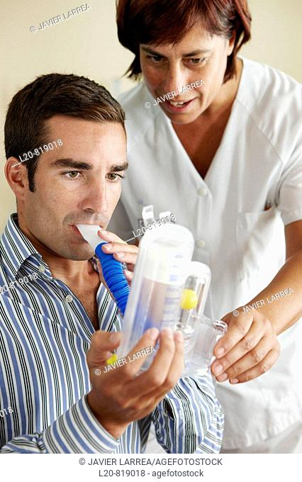 Occupational therapy, Spiro-Ball Volumetric Incentive Spirometer, respiratory therapy, interstitial pneumopathy. Hospital Universitario de Gran Canaria Doctor...