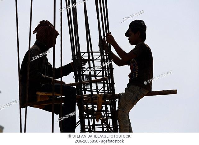 Construction Workers in Sihanoukville, Cambodia