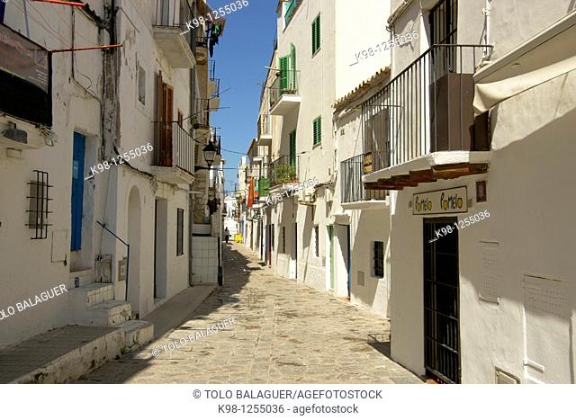 Sa Penya district of Puerto de Ibiza Ibiza Illes Balears Spain