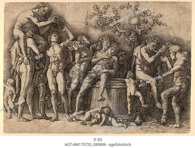 Drawings and Prints, Print, Bacchanal with Wine Vat, Artist, Andrea Mantegna, Italian, Isola di Carturo 1430/31–1506 Mantua, Mantegna, Andrea, Italian, 1430