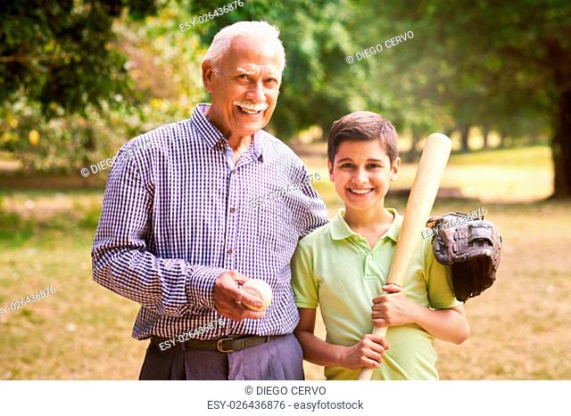 Grandpa spending time with grandson