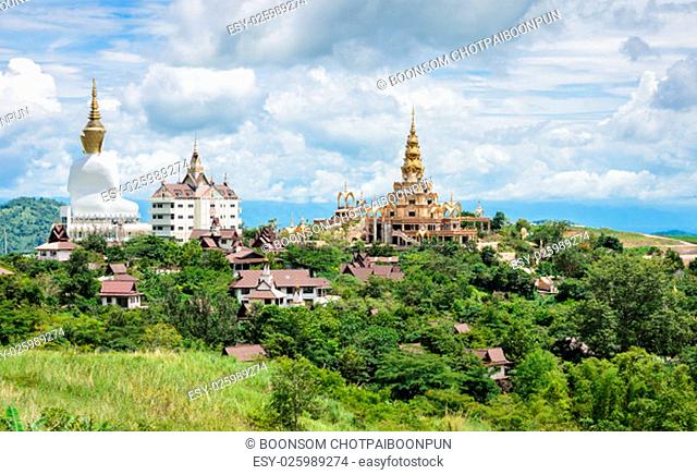 Beautiful panorama view of Wat Pha Sorn Kaew on the mountain in Petchabun, Thailand