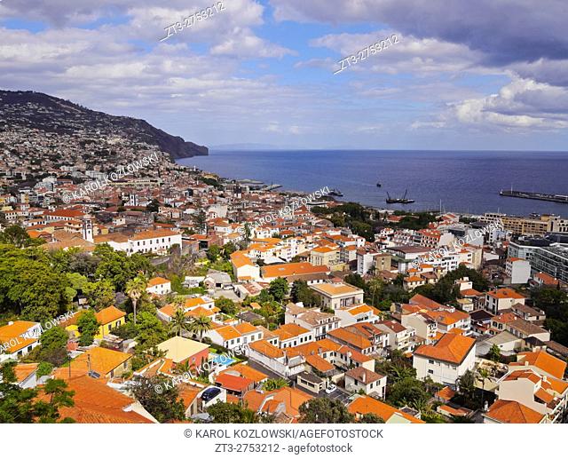 Portugal, Madeira, Elevated view of Funchal.