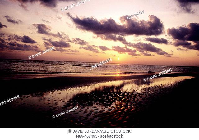 Sunrise. Galveston Island. Gulf Coast. Texas State. USA