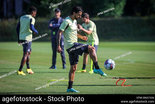 Anderlecht's Lior Refaelov pictured in action during a training session of Belgian soccer team RSCA Anderlecht, Wednesday 10 August 2022 in Anderlecht, Brussels