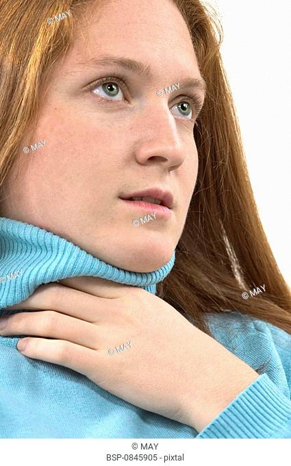 WOMAN WITH SORE THROAT Model
