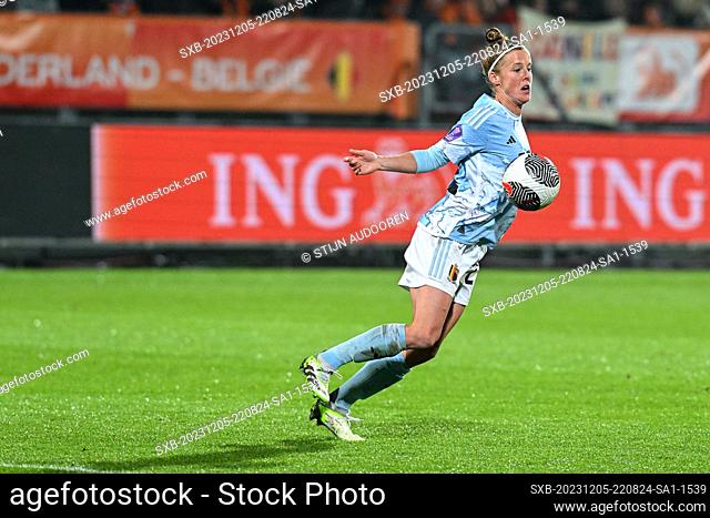Laura Deloose (22) of Belgium pictured during a female soccer game between the national teams of The Netherlands , called the Oranje Leeuwinnen and Belgium