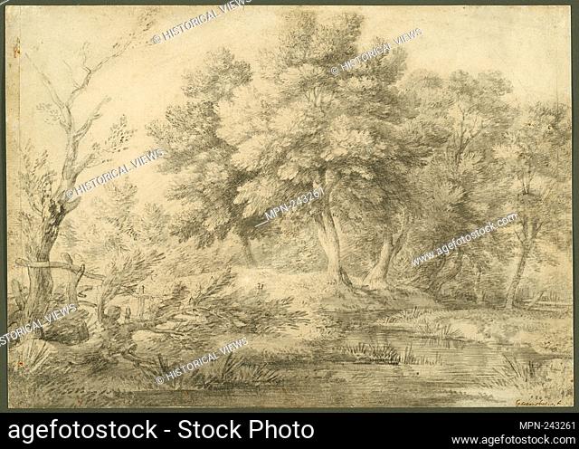 Wooded Landscape with Stream - 1750–59 - Thomas Gainsborough English, 1727-1788 - Artist: Thomas Gainsborough, Origin: England, Date: 1750–1759