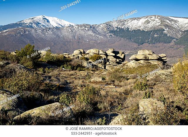 The Najarra peak from Cabeza Arcon in Bustarviejo. Madrid. Spain. Europe