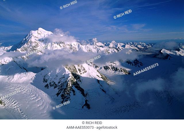 Mount Hunter (14573') and Kahiltna Glacier near Mt. McKinley, Denali NP, AK