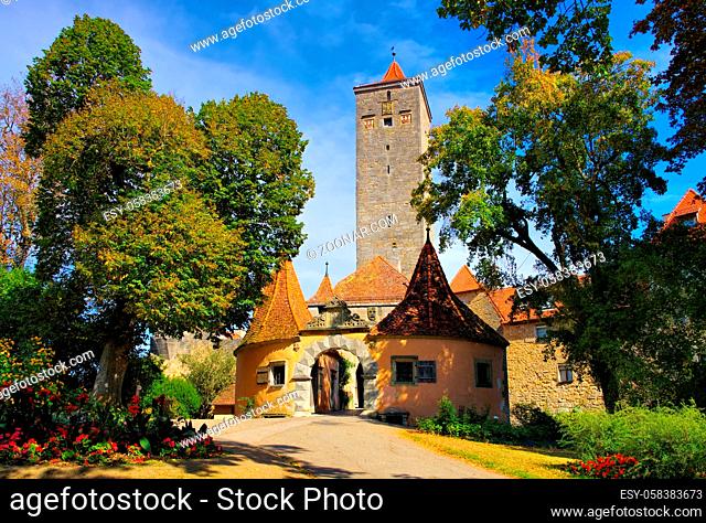 Rothenburg Burgtor - Rothenburg in Germany, the castle gate