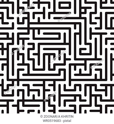 Black-and-white abstract background with complex maze