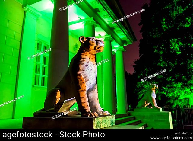 Illumination in park Kolomenskoe - Moscow Russia - travel and architecture background