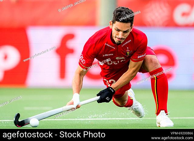 Belgium's Tanguy Cosyns scores a goal during a hockey game between Belgian national team Red Lions and New Zealand, match 8/12 in the group stage of the 2023...