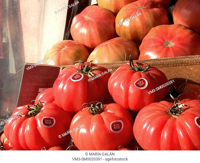Tomatoes in a fruit shop