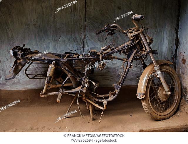 Dilapidated old motorcycle ( Bastar region, India)