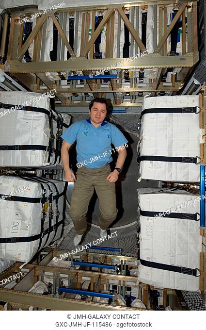 Russian cosmonaut Oleg Skripochka, Expedition 26 flight engineer, is pictured in the European Space Agency's Johannes Kepler Automated Transfer Vehicle-2...