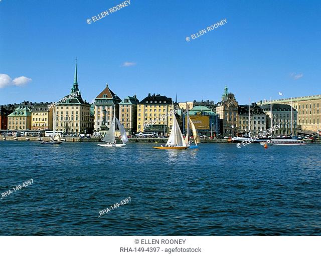 Gamla Stan and sailboats, Stockholm, Sweden, Scandinavia, Europe