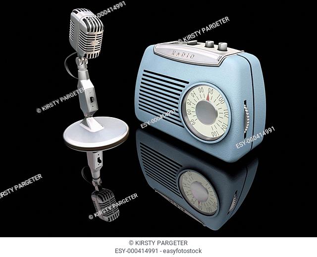 Retro microphone and radio