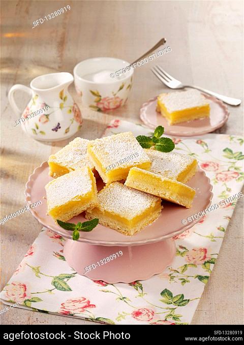 Lemon sponge squares