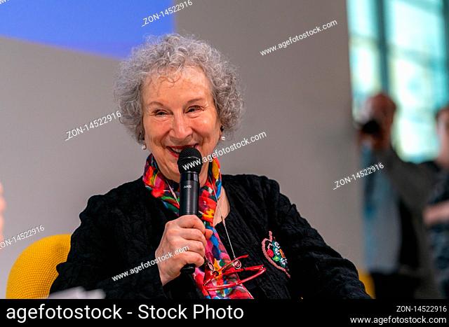 FRANKFURT AM MAIN, Germany - October 20 2019: Margaret Atwood (*1939, Canadian writer) at 71st Frankfurt Book Fair / Buchmesse Frankfurt