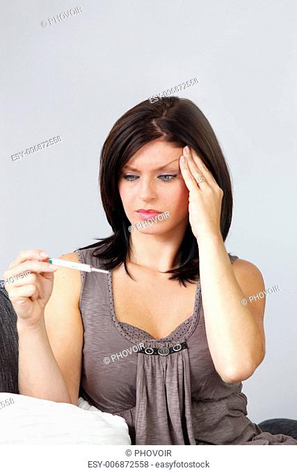Woman with results to pregnancy test