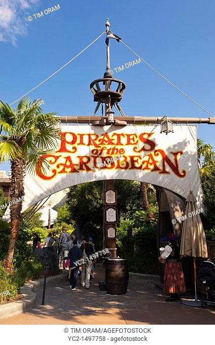 The Pirates of the Caribbean ride at Disneyland Paris in France