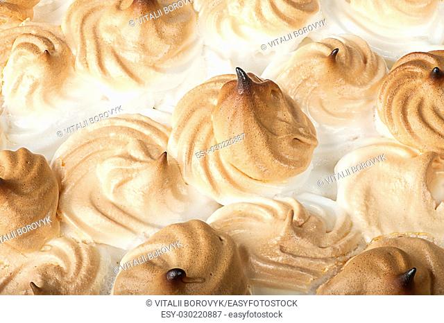 Abstract background closeup lemon pie with meringu