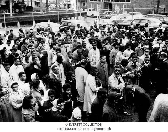 US Civil Rights. Student protestors awaiting individual trials after a demonstration in Orangeburg, South Carolina, February, 1968