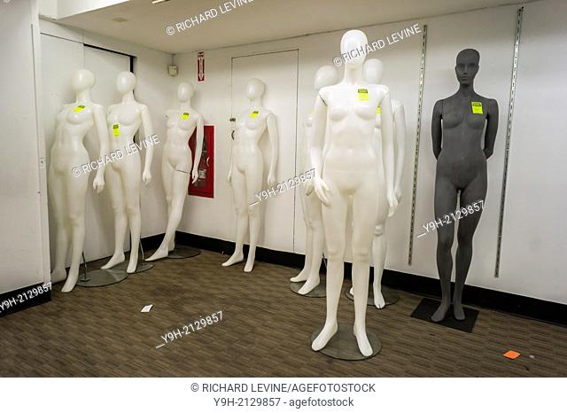 Mannequins and other fixtures for sale at the Loehmann's department store in the Chelsea neighborhood of New York. The women's clothing retailer which filed for...